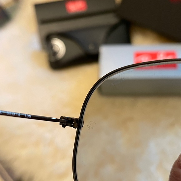 Ray-Ban Aviator Classic Large w/Elove Lenses in Gun Metal and Light Brown BNIB - Picture 2 of 9